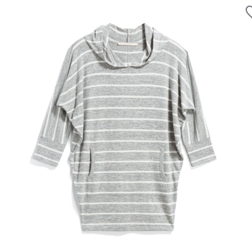 Stitch Fix! Gray Karlotta Hooded Dolman Knit Top